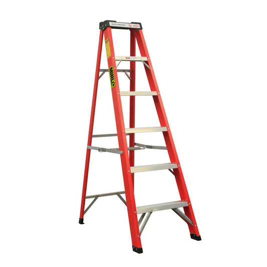 ESCALERA DE TIJERA MIRLO FIBRA DE VIDRIO 6 PELDAÑOS