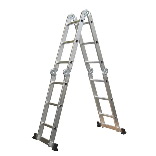 ESCALERA MULTIPROPOSITO MIRLO ALUMINIO 150KG 4X3 12 PELDAÑOS